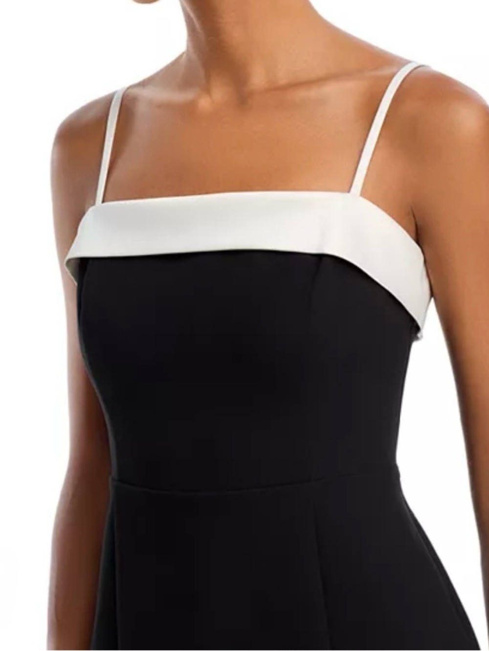 French Connection Black Mini Dress with White Bandeau - Picture 3 of 13